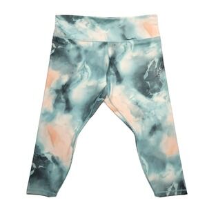 Athleta Elation 7/8 Tight Women 3X Blue Orange‎ Marble High Rise Leggings New
